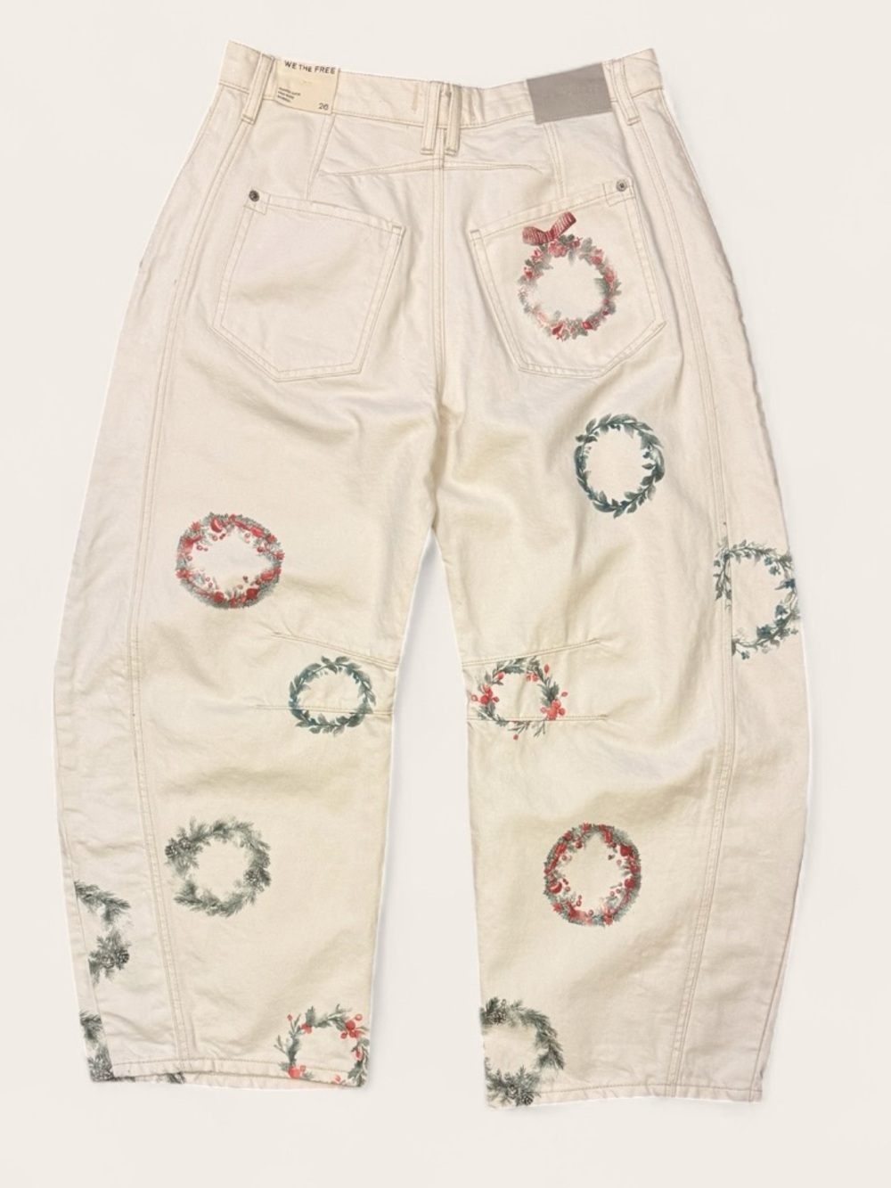 NWT We The Free Good Luck Printed Barrel Jeans - Picture 3 of 8